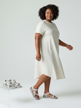 Teva Light Gray Adjustable Strappy Sandals with White & Tan Accents